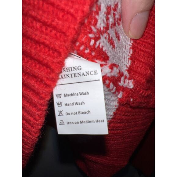 NWT Yidarton Men Size Large Christmas Snowflake Acrylic Sweater, Red Green Black - Picture 8 of 11